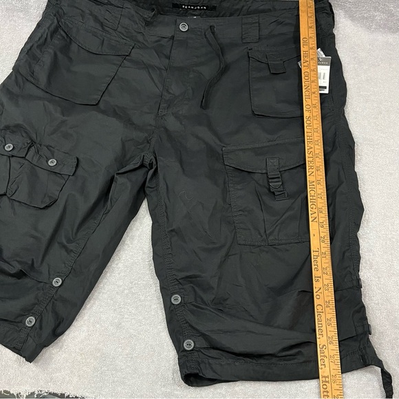 Sean John Cargo Shorts Mens 42 Black Utility Multi Pocket - Picture 6 of 8